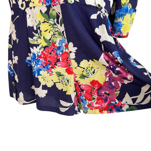Yumi Kim Womens Liz Romper Blue Spring Bouquet Print Size L Cottage Fairy Boho - Picture 7 of 9